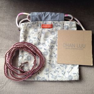 Chan Luu pink crystal wrap leather bracelet